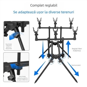 Mini suport cu alarmă pentru undiță, suport de pescuit stil european, multifuncțional pentru aruncări