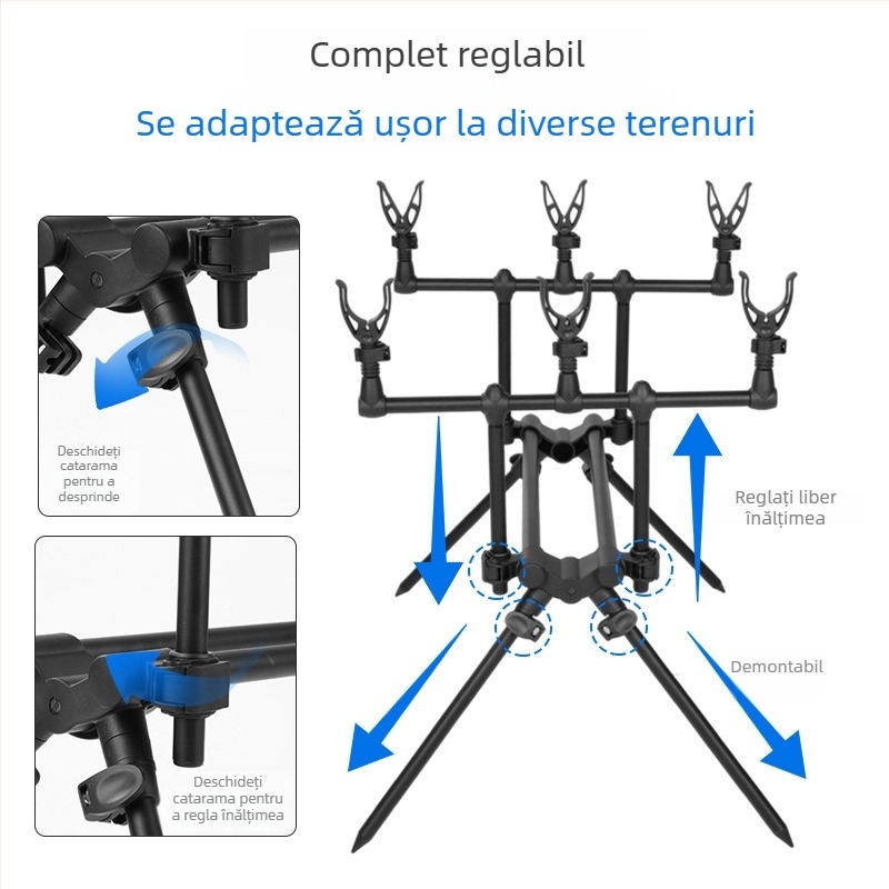 Mini suport cu alarmă pentru undiță, suport de pescuit stil european, multifuncțional pentru aruncări