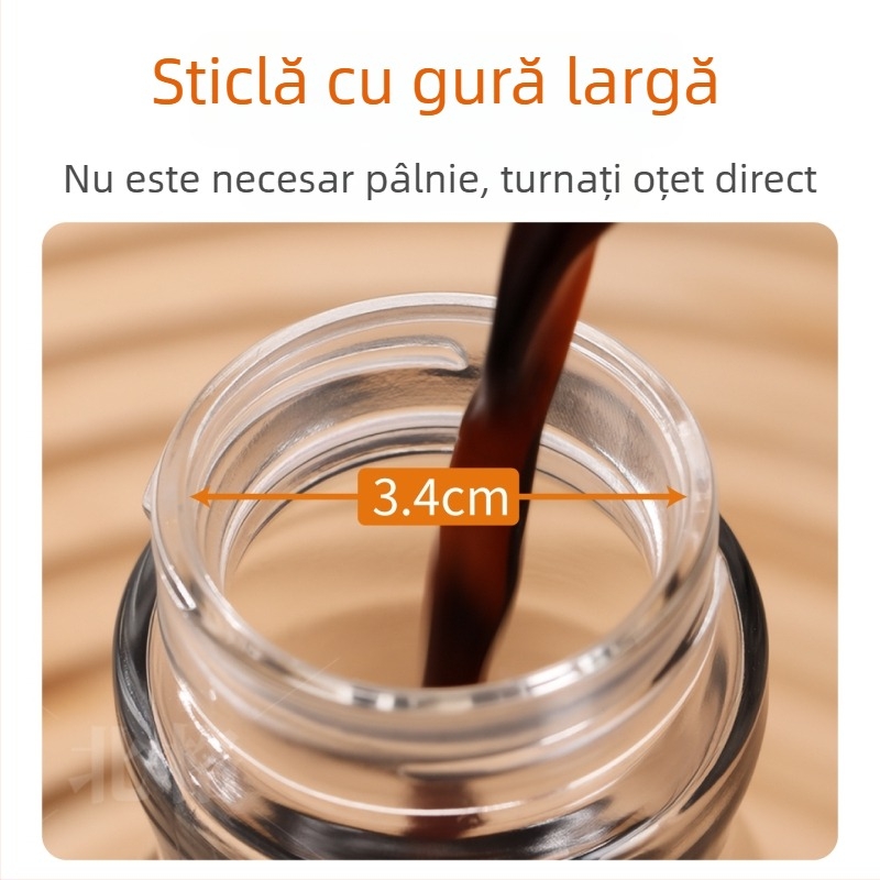 Mini borcănel de oțet, sticlă, calitate alimentară, design elegant pentru sos de soia și oțet pentru uz casnic