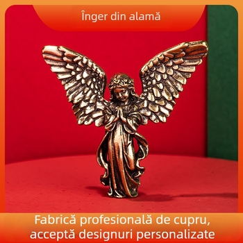 Statuetă Cupidon vintage, înger cu șase aripi, ornament pentru birou și decor pentru casă