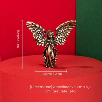 Statuetă Cupidon vintage, înger cu șase aripi, ornament pentru birou și decor pentru casă