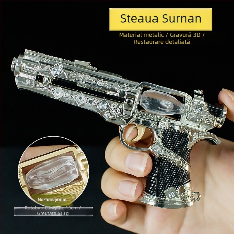 Model metal argintiu de 13 cm, Steaua Surnan – piesă de artă din aliaj pentru jocuri
