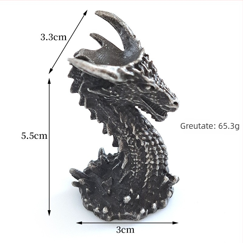 Suport metalic cu dragon auriu și sferă de cristal – ornament decorativ, stil chinezesc, pentru casă și birou