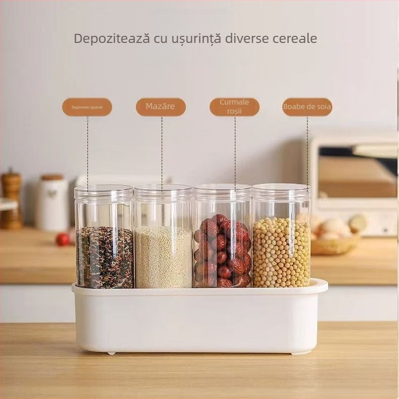 Recipient plastic sigilat cu capac PP transparent, alimentar, 300 ml, pentru gustări, bomboane și biscuiți