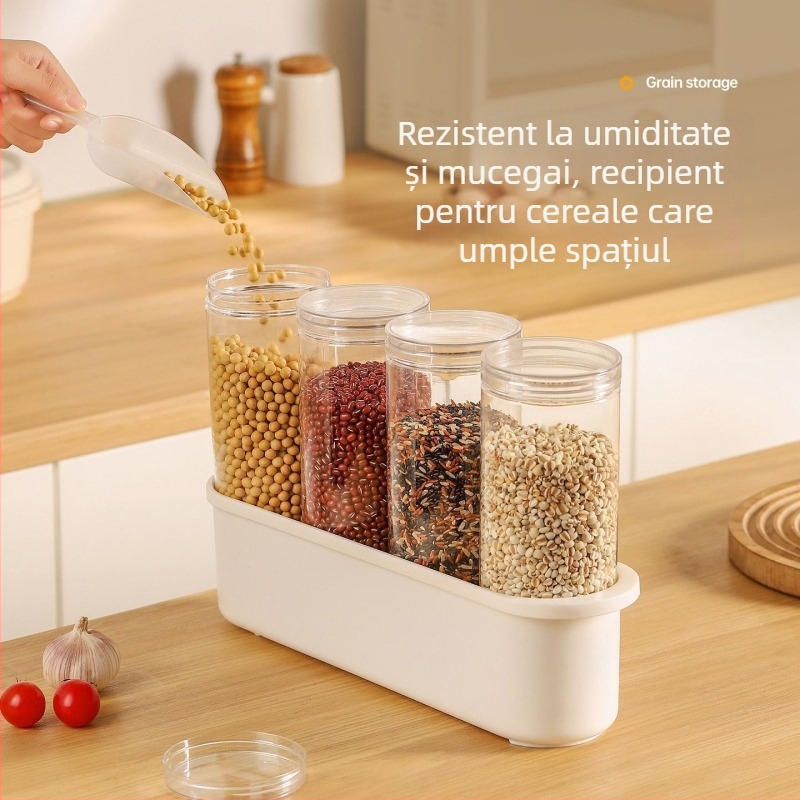 Recipient plastic sigilat cu capac PP transparent, alimentar, 300 ml, pentru gustări, bomboane și biscuiți