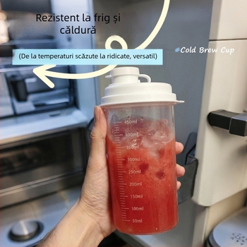 Pahar transparent etanș pentru băuturi și recipient de depozitare a alimentelor, portabil, 300–500 ml, design minimalist, PP
