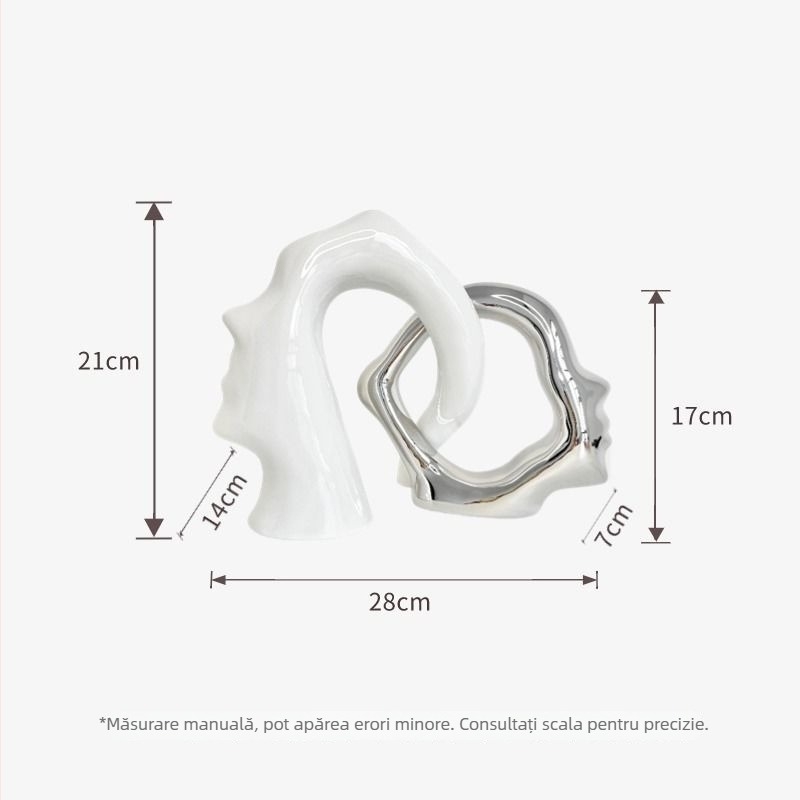 Vază decorativă ceramică nordică, stil modern minimalist, pentru sufragerie