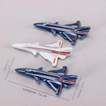 Decorațiune avion din porțelan, ornament ceramic cu suport pentru pixuri și suport pentru bețișoare, pentru birou și casă