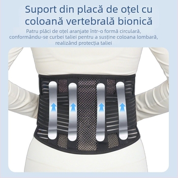 Centură de susținere a taliei cu plăci de oțel, respirabilă vara, suport abdominal, unisex