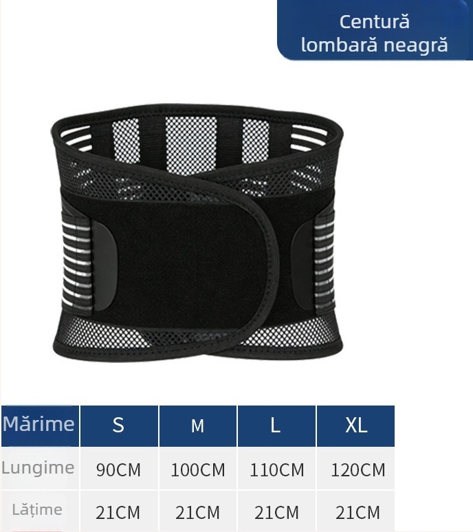 Centură de susținere a taliei cu plăci de oțel, respirabilă vara, suport abdominal, unisex