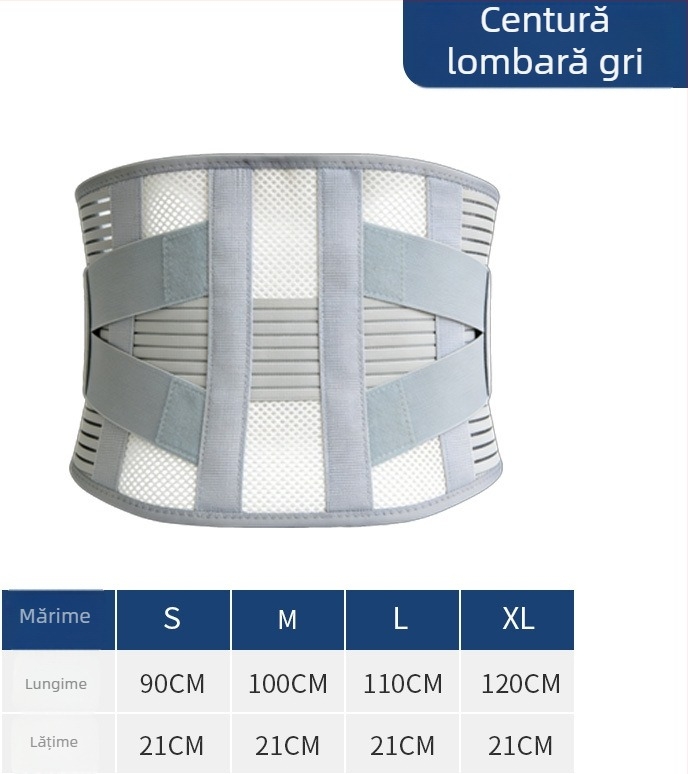 Centură de susținere a taliei cu plăci de oțel, respirabilă vara, suport abdominal, unisex