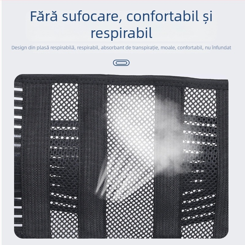Centură de susținere a taliei cu plăci de oțel, respirabilă vara, suport abdominal, unisex