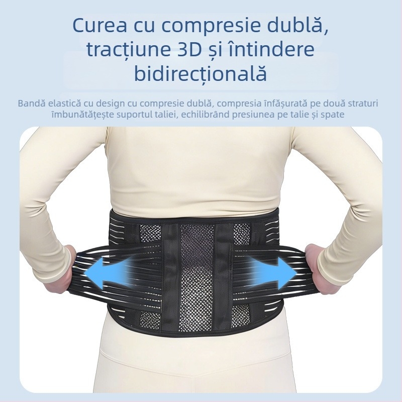 Centură de susținere a taliei cu plăci de oțel, respirabilă vara, suport abdominal, unisex