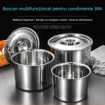 Vas de mixat ouă din oțel inoxidabil 304 cu capac, gros, capacitate adâncită, fund plat, pentru coacere, utilizare comercială hotelieră