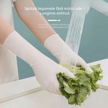Mănuși nitril de unică folosință, lungi, pentru spălat vase, pentru femei, curățenie în bucătărie, durabile, clasă alimentară, confort strâns, subțiri