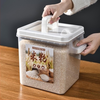 Recipient de depozitare pentru făină, orez și paste, sigilat, protecție împotriva insectelor și umidității, capacitate peste 5 L