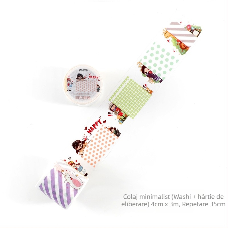 Bandă washi Fat Planet 2.0 Season 2 — 12 autocolante decorative pentru jurnal și decor DIY