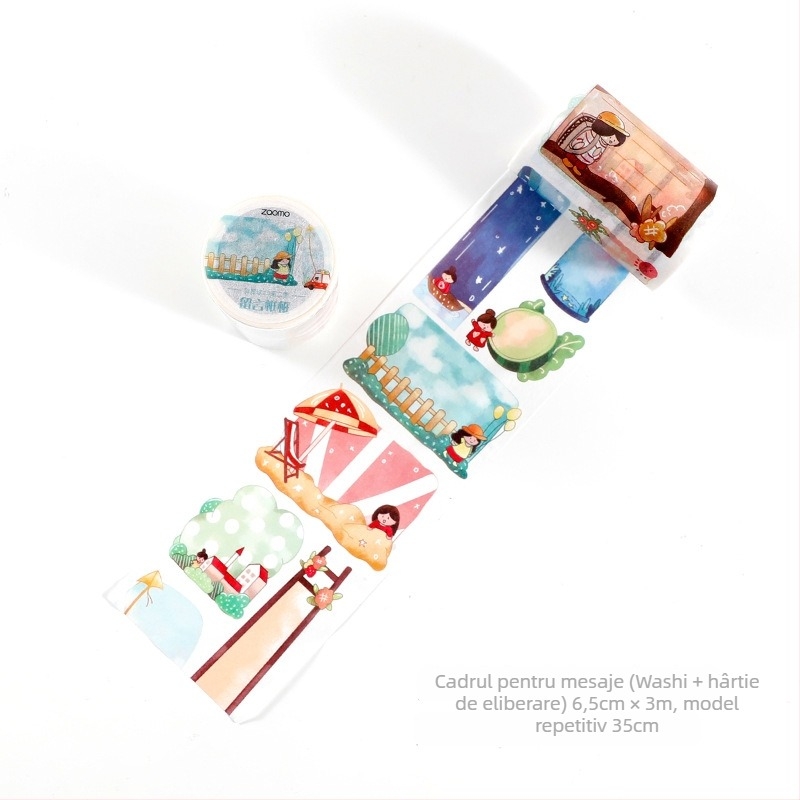 Bandă washi Fat Planet 2.0 Season 2 — 12 autocolante decorative pentru jurnal și decor DIY