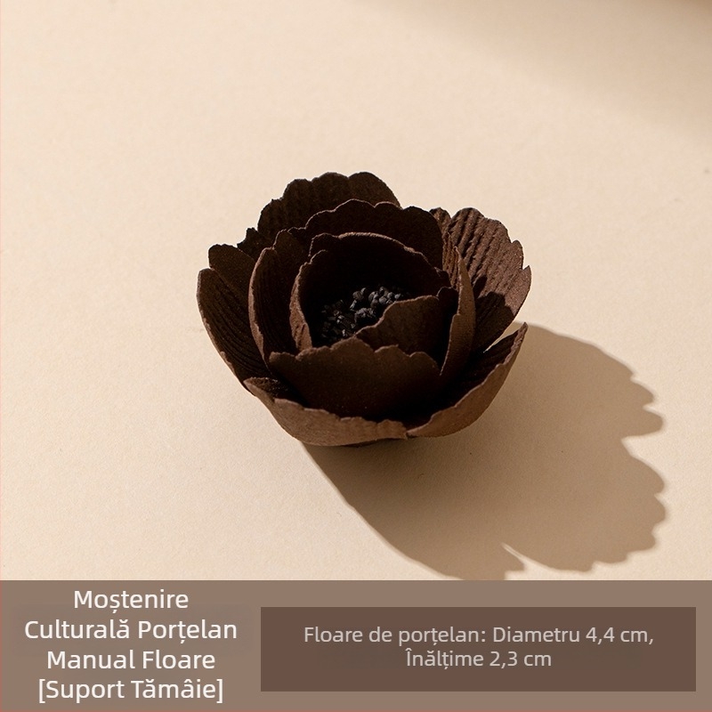 Suport ceramic pentru tămâie în formă de petale de floare, decor interior elegant, bază pentru tămâie