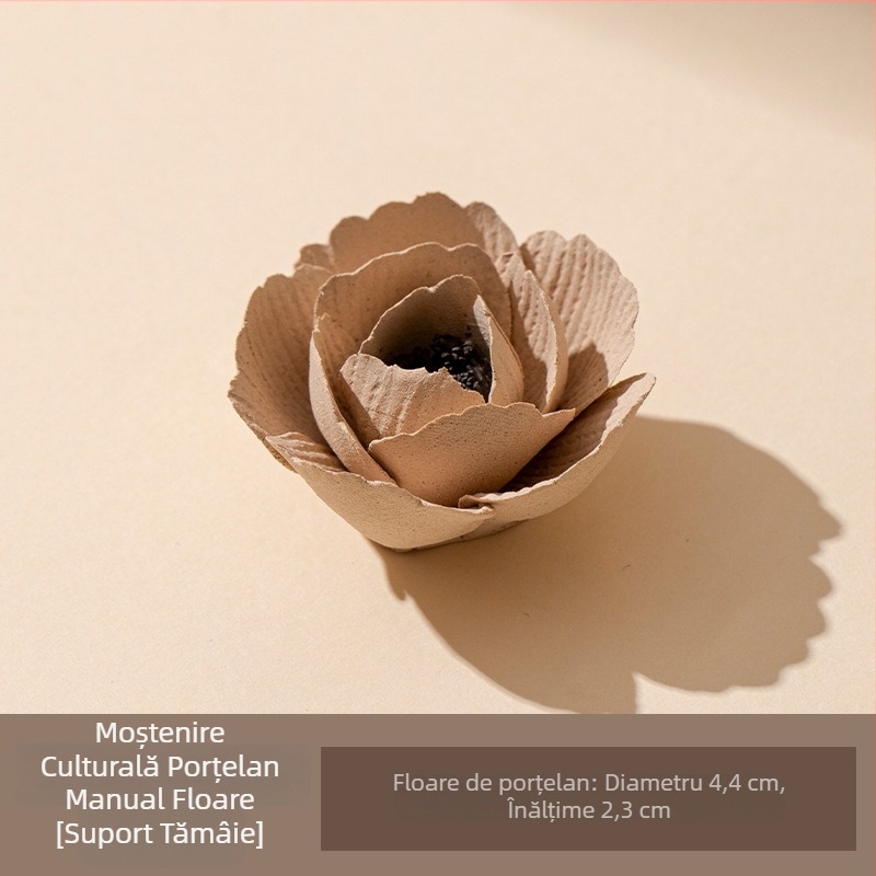 Suport ceramic pentru tămâie în formă de petale de floare, decor interior elegant, bază pentru tămâie