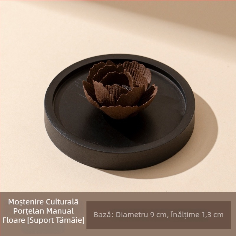 Suport ceramic pentru tămâie în formă de petale de floare, decor interior elegant, bază pentru tămâie