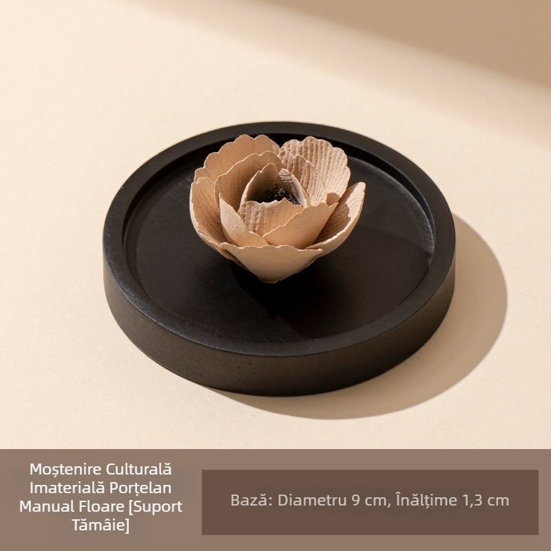 Suport ceramic pentru tămâie în formă de petale de floare, decor interior elegant, bază pentru tămâie