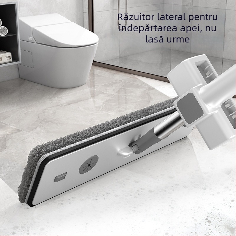 Mop plat fără atingere, cu panou lat, pentru uz casnic, curățare uscată și umedă