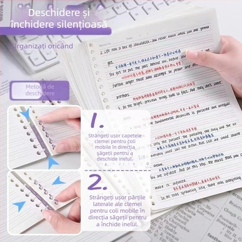 Caiet cu foi detașabile de engleză, design minimalist, dimensiune B5, Konai, pentru elevi de gimnaziu și liceu, format A4 detașabil pentru corectarea greșelilor, stil nostalgic retro