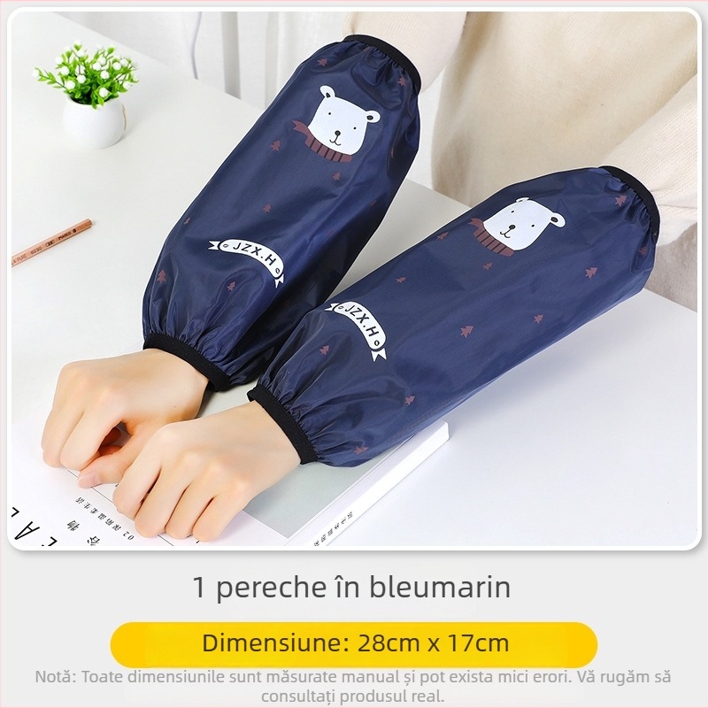 Mansete de protecție extinse pentru bucătărie, impermeabile, rezistente la ulei, anti-murdărire, stil desen animat, unisex, pentru toamnă și iarnă.