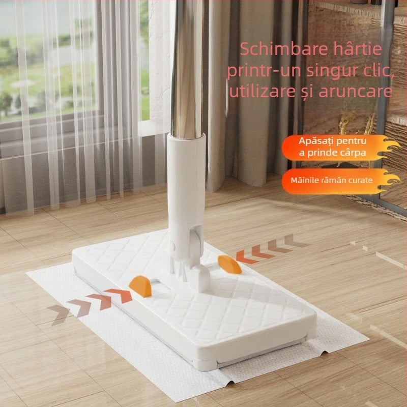 Mop din pânză pentru uz casnic, mop cu clips pentru țesătură, 2026 nou model, mop dintr-o singură bucată cu hârtie electrostatică pentru eliminarea prafului