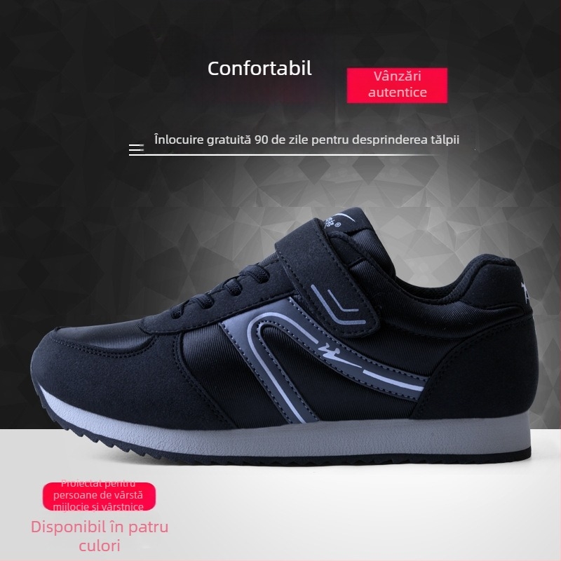 Pantofi de plimbare unisex, din plasă, închidere Velcro, talpă antiderapantă, încălțăminte casual pentru seniori