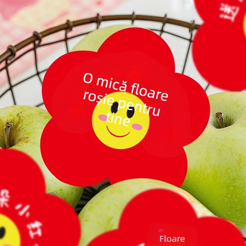 Set de 50 felicitări cu floare roșie mică, pentru decorațiuni de sărbătoare și laude pentru copii
