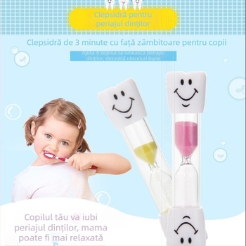Clepsidră decorativă cu zâmbet, 3 minute pentru spălarea dinților copiilor, decor pentru grădiniță
