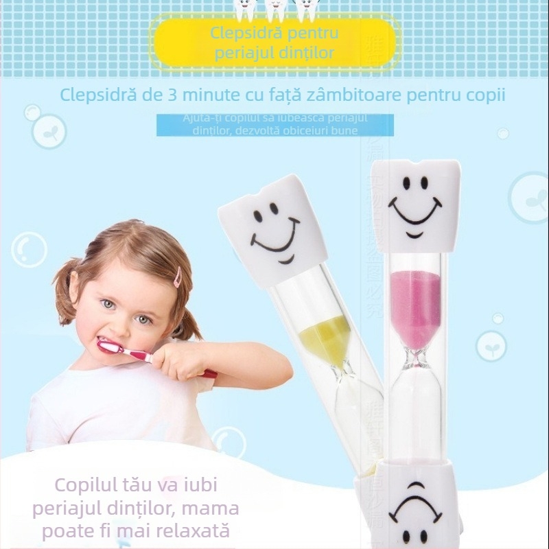 Clepsidră decorativă cu zâmbet, 3 minute pentru spălarea dinților copiilor, decor pentru grădiniță