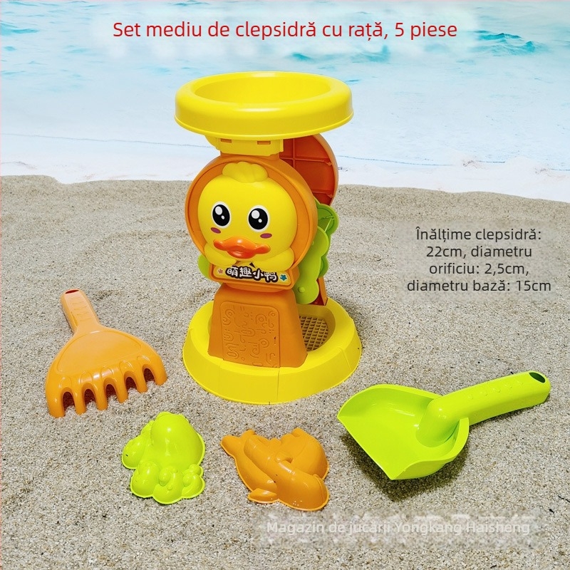 Set mare de jucării pentru nisip Cassia, clepsidră pentru copii, din plastic, jucării de plajă