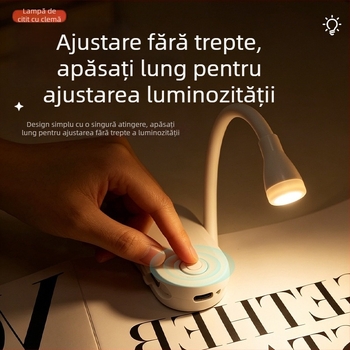 Lampă mică de birou USB, cu clip, iluminare LED moale pentru protecția ochilor, lampă de noapte pentru citit și studiu