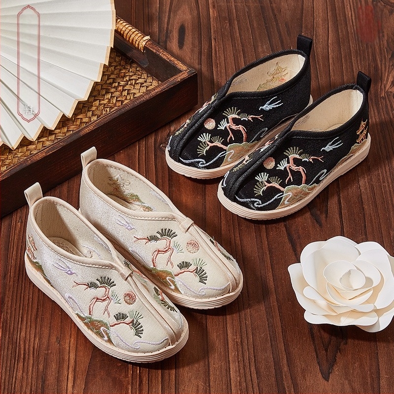 Pantofi din pânză Dengyun pentru băieți – toamnă, broderie jacquard, stil Beijing vechi, pantofi casual din pânză