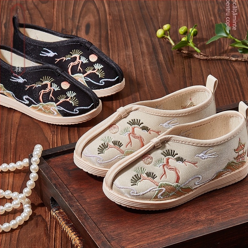 Pantofi din pânză Dengyun pentru băieți – toamnă, broderie jacquard, stil Beijing vechi, pantofi casual din pânză