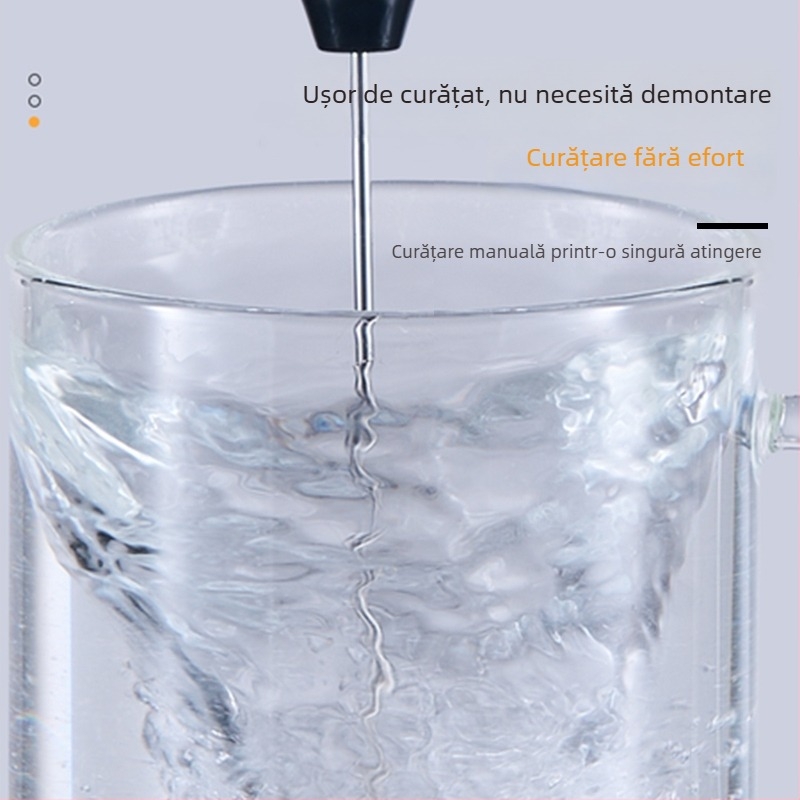 Frother electric de lapte pentru cafea, dispozitiv fără fir, mini – confortabil și rapid.