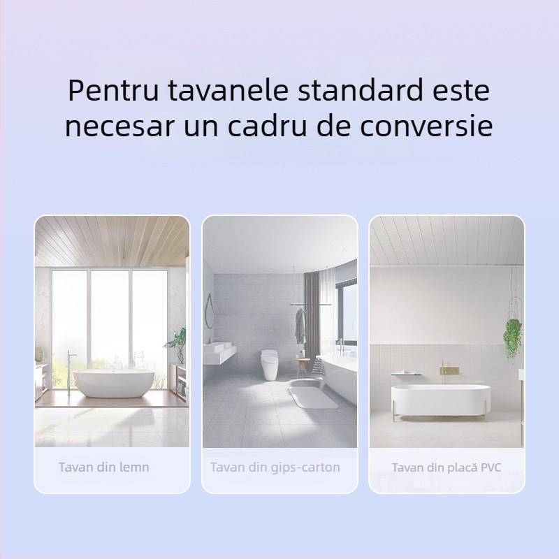 Cadru de conversie pentru încălzitor de baie 300×600 pentru plafoane încorporate, cu ventilator