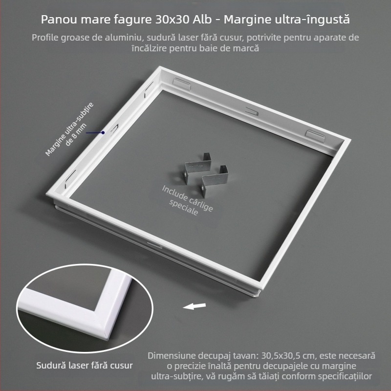 Cadru de conversie pentru încălzitor de baie 300×600 pentru plafoane încorporate, cu ventilator
