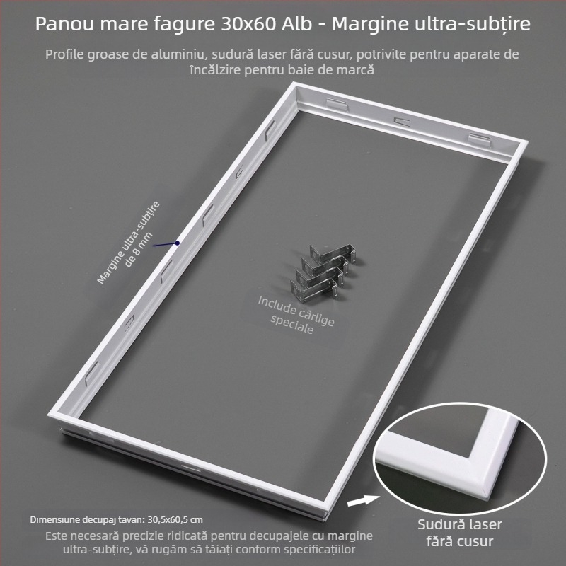 Cadru de conversie pentru încălzitor de baie 300×600 pentru plafoane încorporate, cu ventilator