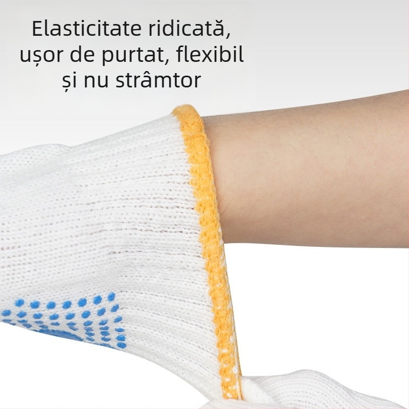 Mănuși antialunecare pentru copii, pentru activități școlare, cu puncte albe pe suprafață