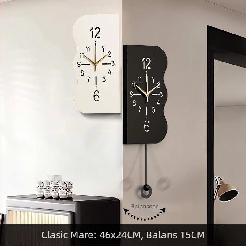 Ceas de perete dublu-față, stil modern minimalist, pentru colțul sufrageriei