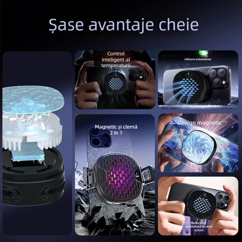 Răcitor magnetic semiconductor pentru telefon, cu răcire prin apă și clemă pe spate pentru overclocking