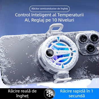 Cooler semiconductor pentru smartphone cu clips magnetic pe spate, control inteligent al temperaturii, reglaj în zece trepte și afișaj digital
