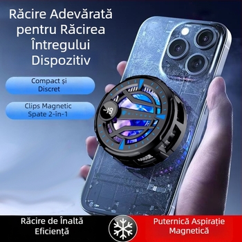 Cooler semiconductor pentru smartphone cu clips magnetic pe spate, control inteligent al temperaturii, reglaj în zece trepte și afișaj digital