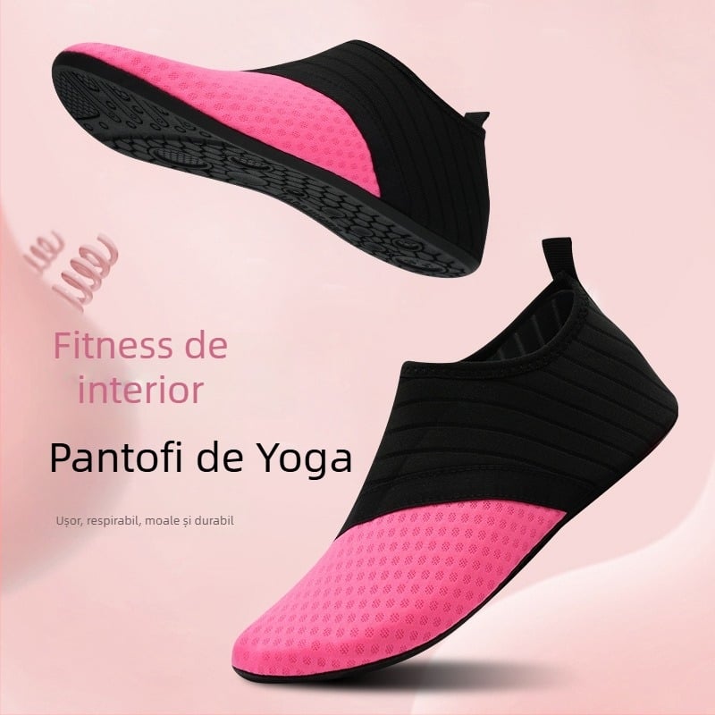 Pantofi de fitness indoor cu talpă moale și covoraș de acupresiune, încălțăminte de antrenament antiderapant pentru aerobic, dans, alergare și yoga pe podea
