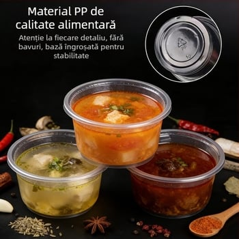 Cupe de budincă din PP, de unică folosință, de calitate alimentară, cu capac; boluri pentru desert pentru standuri