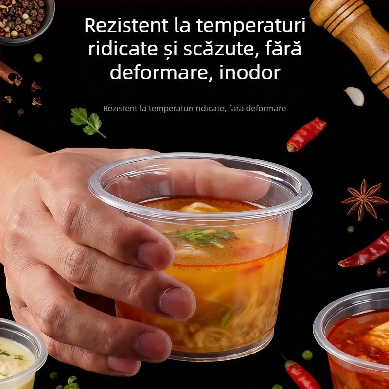 Cupe de budincă din PP, de unică folosință, de calitate alimentară, cu capac; boluri pentru desert pentru standuri